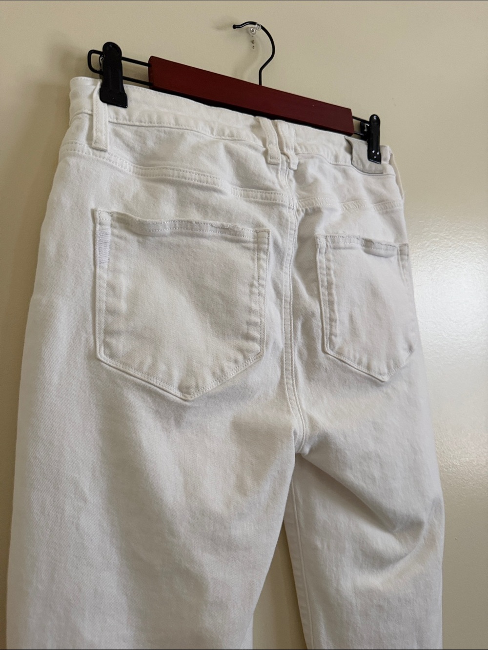 PAIGE White Distressed Straight-Leg Jeans - Picture 8 of 13